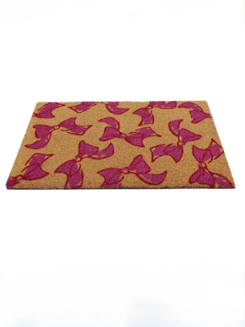 Ashland Pink Bow Coir Welcome Doormat 17.7” x 28.7” Spring Entry Rug